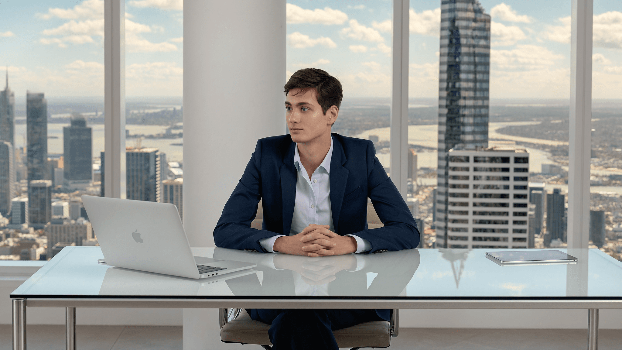 Profesional inmobiliario usando CRM